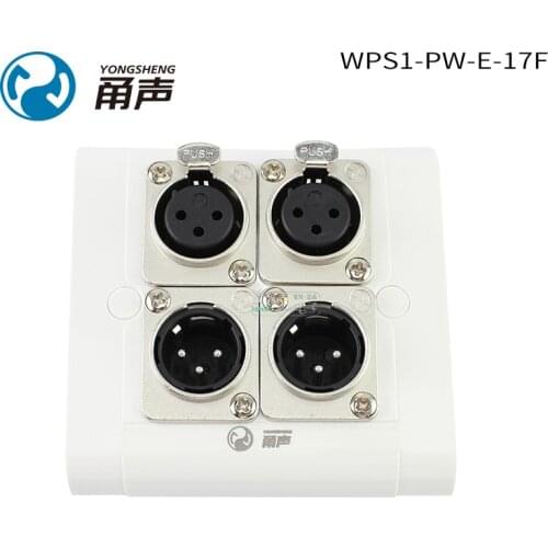 1Pcs Yongsheng WPS1-PW-E-17F two XLR female male + two XLR female white plastic 86 panel sign wall mounting plate