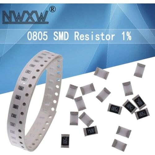 100Pcs 0805 SMD 1/8W 0R ~ 10M 1% Chip Resistor 0 10R 100R 220R 330R 470R 47 10 1K 4.7K K K 100K 0 10 100 330 470 Ohm
