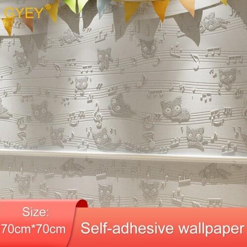 3D Wall Stickers Cartoon Wallpaper Childrens Room Kindergarten Wall Stickers Musical Notes Creative Living Room BedroomStickers