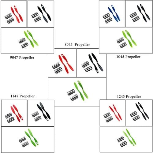 4pairs 8045 8x4.5 9047 9x4.7 1045 10x4.5 1147 11x4.7 1245 12x4.5 CW CCW Propeller Props For RC FPV Multi-Copter QuadCopter