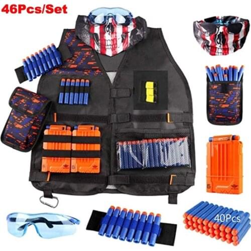 46Pcs/set Kids Tactical Vest Kit for Nerf N-strike Elite Series