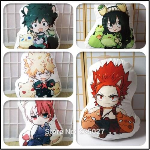 Anime My Hero Academia Izuku Bakugou Todoroki Asui Kirishima pillow toy stuffed plush doll double sided 50cm