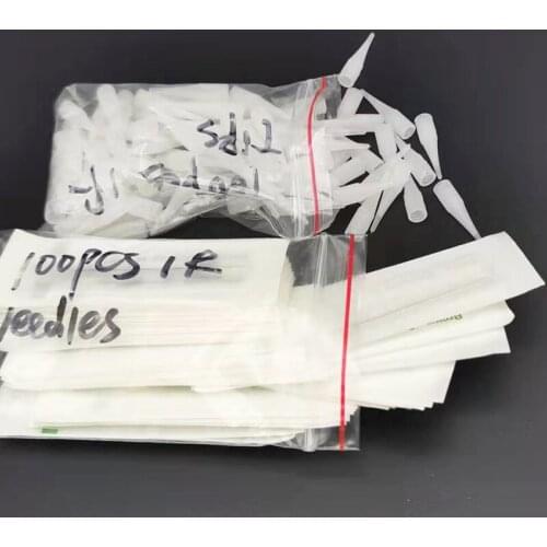 Giant Sun G-8650/9740 Machine 1RL Tips Permanent Makeup Giant Sun Tattoo Machine 100Pcs 1RL Tips And 100Pcs 0.35MM 1RL Needles