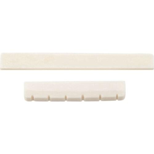 White Guitar Parts 6 String Classical Guitar Bone Bridge Saddle And Nut Set