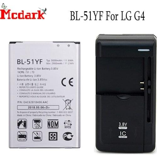 BL-51YF battery For LG G4 H815 H818 H810 VS999 F500 Battery Batterie Bateria Accu 3000mAh High Quality Back Up Bateria+Charger