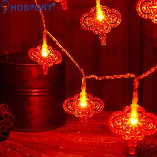 Wedding Home Indoor Decoration Battery Operated Chinese Knot LED Fairy Decorative String Lights for New Year