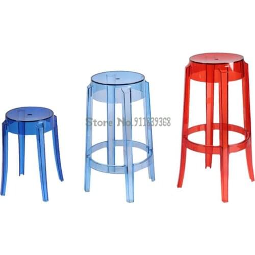 Designer Chair Transparent Chair Acrylic Bar Chair Bar Stool Simple Fashion Creative Plastic High Chair Stool