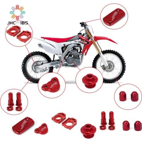 For HONDA CR125R CR250R CRF250R CRF450R CRF450X CR CRF 250R Motorcycle CNC Axle Block Brake Clutch Fluid Reservoir Cover Set
