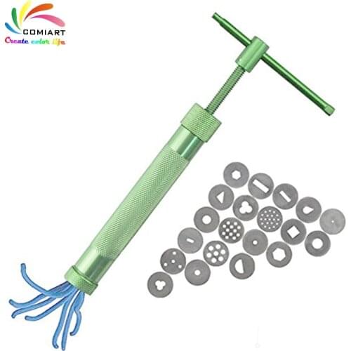 Big Size Pottery Ceramics Extruders With 20 Disc Polymer Clay Sculpture Tools Fondant Cake Modeling Extruder Soap Sugar Craft