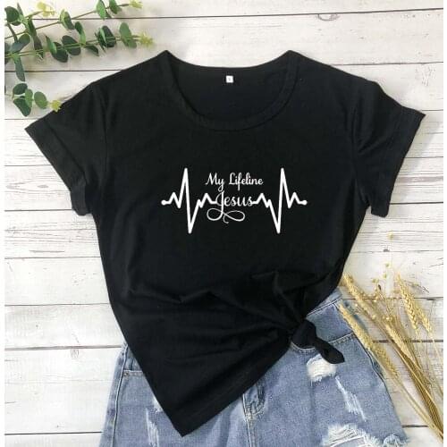 Jesus saved my life women fashion cotton t shirt Christianity religion art church slogan quote tees art gife street tops R112