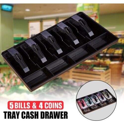 5 Grids Cashier Storage Box Store Cash Drawer Cash Drawer Register 4 Coins Security Replacement Coin ABS Garage Sales