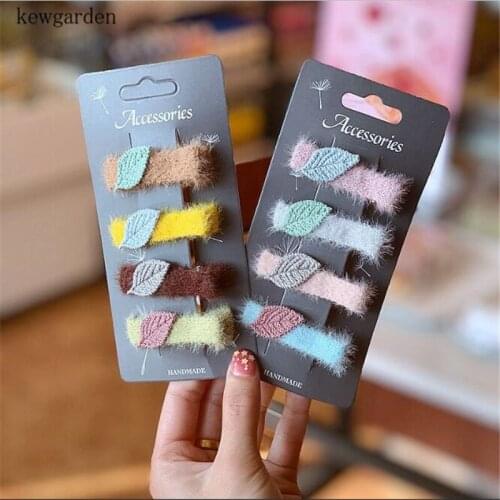 Kewgarden Cute Baby Girls Barrettes Leaf Hairpins Hairclips Side Clips Headwear Hair Accessories Wholesale 16 Pcs