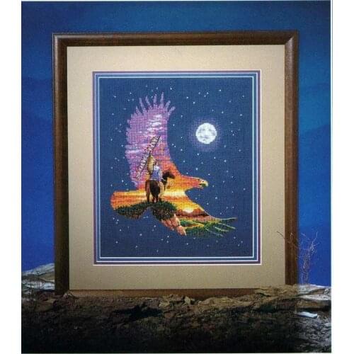 14/16/18/27/28 Gold Collection Lovely Counted Cross Stitch Kit Spirit of the Eagle Flight Soaring Starry Night Moon dim 00247