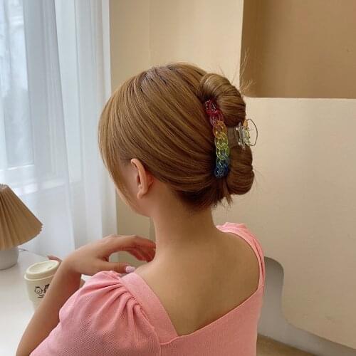 Colorful Style Metal Crab Claw Clip Women Hair Claw Gorgeous Small Clips For Women Girls Charm Barrette Hair Accessories