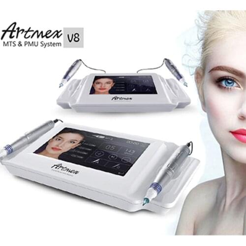 Dropshipping Artmex V8 Permanent Makeup Tattoo Machine Digital Electric Eye Brow Lip Rotary Pen MTS PMU System 100-240V AC