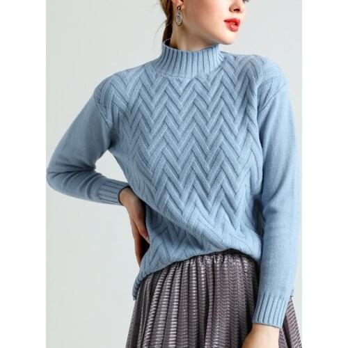 Trendy New Pop Autumn Winter Womens Sweaters Tops Pullovers Korean Minimalist Preppy Style Elegant Casual Solid SW1752