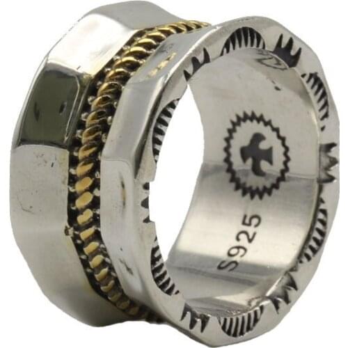 Vintage Indian Style Wide Band Ring Men Women 100% Solid 925 Sterling Silver Elegant Designer Silver 925 Jewelry Men Gifts