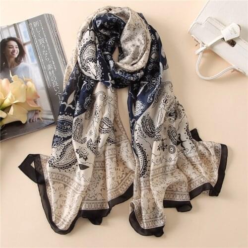 2021 New style Spring and summer Luxury brand Fashion headcloth women beach Popular scarf ladies print Large size silk shawl