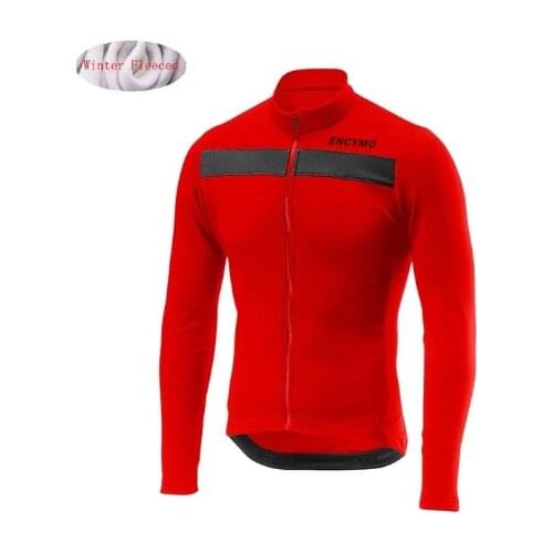 NEW ENCYMO Winter thermal fleece Cycling Clothes Warn men Jersey suit Jacket riding bike MTB clothing Bib Pants set