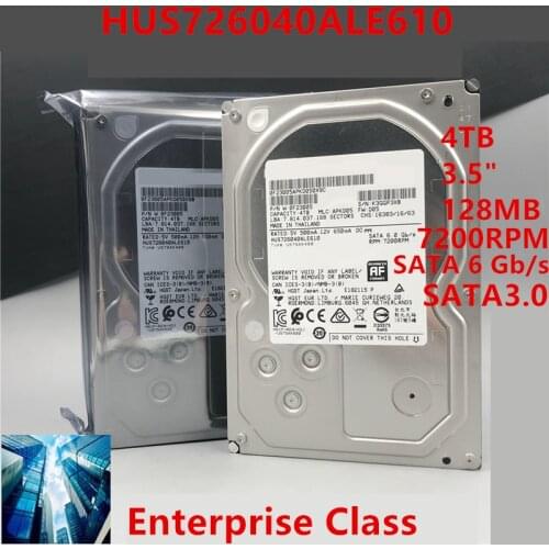 New HDD For Hgst 4TB 3.5" 7K6 SATA 6 Gb/s 128MB 7.2K For Internal HDD For Enterprise Class HDD For HUS726040ALE610 HUS726040ALA6