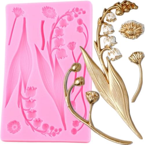 Bell Orchid Silicone Mold Wedding Lily Flower Fondant Cake Decorating Tools DIY Cake Baking Candy Chocolate Gumpaste Moulds