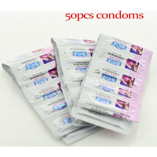 50 Pcs/lot Fruit Flavor Condoms for Men Penis Thin Condom with Large Lubricant Adult Sex Products Safe Contraception Sex Toys