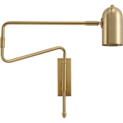 Industrial Modern Swing Arm Wall Lamp E27 Led Gold/Black Folding Stretchable Indoor lighting Living Room Bedroom Reading study