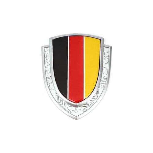 Silver 3D Metal Germany Flag Car Trunk Window Side Emblem Badge Decal Sticker