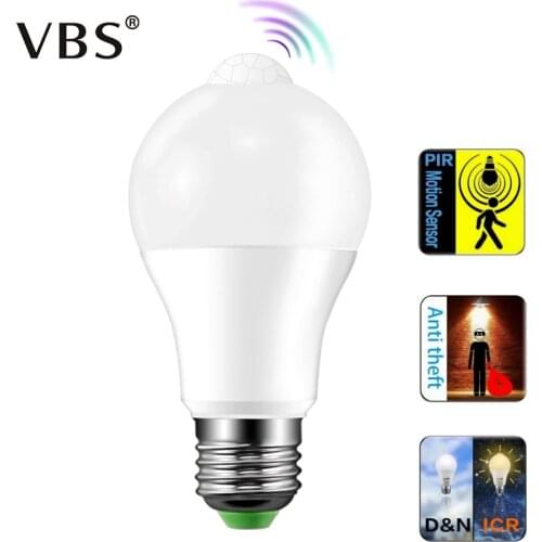 E27 B22 Automatic Activated by Movement Security LED Bulb Lamp E26 Base 12W 18W Indoor /Outdoor Sensor Day and Night lights