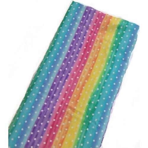 Rainbow Colors Stripe Polka Dot Printed Cotton Fabric 50x105cm Dot Fabric Patchwork Cloth Bag Party Home Decoration