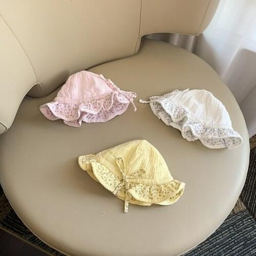 Spring and Autumn Korean female Baby Hat 6 Months -1 Year Old and a Half Baby Hat Thin Section Cute Fresh Floral Baby Sun Hat