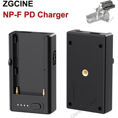 ZGCINE NP-F PD Charger Fast Charging with 1/4 Screw Hole support F550 F750 F970 Battery Photography Light Adapter