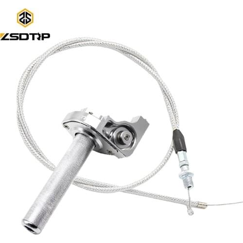 ZSDTRP Universal 7/8" Motorcycle Throttle Twist Grips + Cable 22mm CNC Aluminum Grip Accelerator Moped Scooter Dirt Bike