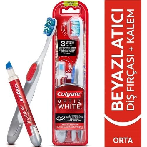 Colgate 360 Optical White Toothbrush + Whitening Teeth Pen