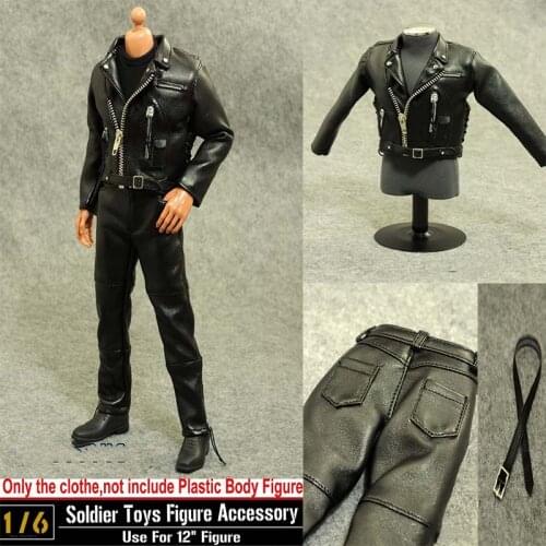 ZYTOYS 1/6 Leather Black Jacket Clothes Suits Set For 12" Arnold Schwarzenegger Figure Man Body