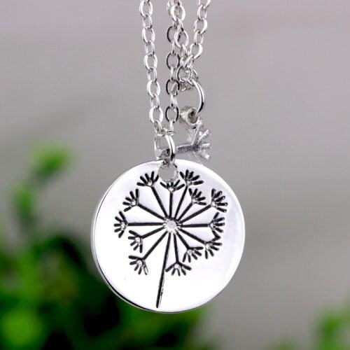 10PCS Charm Fashion Lettering Dandelion Pendant Inspirational Necklace Jewelry For Women Gift Accessories