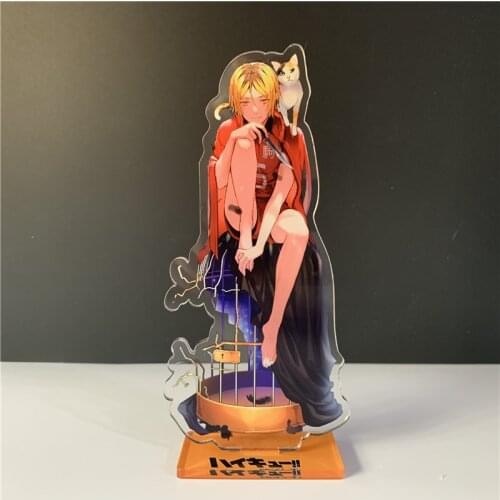 16cm Haikyuu Hinata Kageyama Tsukishima Acrylic Stand Figure Model Plate Holder Topper Anime Karasuno Tabletop Decoration Gifts