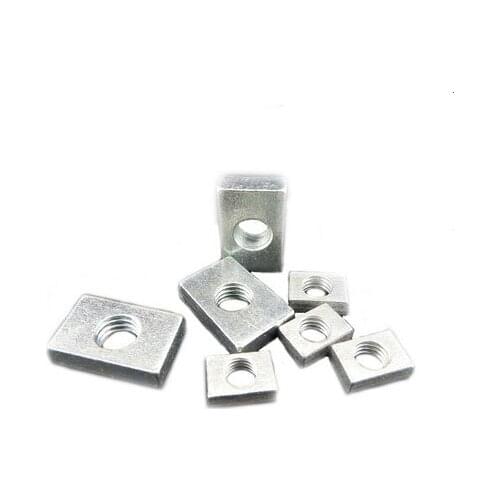 30pcs M4 rectangle iron nuts rectangular aluminum fittings slider carbon steel nut