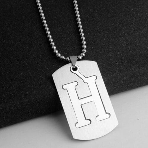 30pcs Lucky mom gift Letter H Family name Initial alphabet pendant Necklace Stainless steel alloy 26 English word sign jewelry