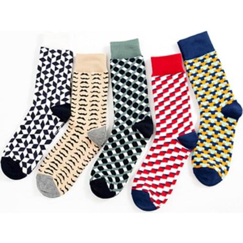 5 Pairs Autumn Winter mens Plus Size Cotton Funny Long Crew Socks Cool for Men Street Socks Meias Sokken Socken Sox 42 44 46 41