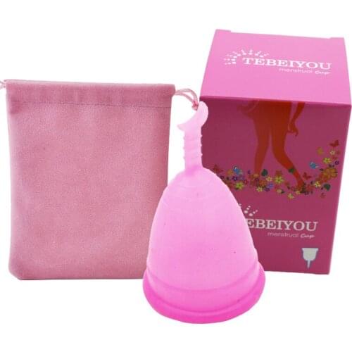 Popular High Quality Medical Silicone Heart&Moon Menstrual Cup With Bag Box Hygiene Health Care Feminine Period Reusable