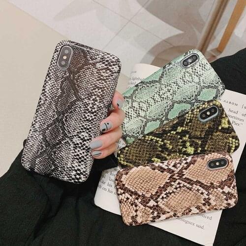 Like Snake Skin Texture PU Leather Cover On iPhone 11 Pro Max SE SE2 6 6s Plus 7 8 Plus X XR XS Max Phone Case Soft Coque Fundas