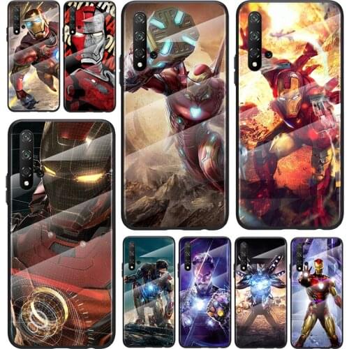 Marvel Iron Man For Honor 30 20 10 9X 8X Pro Plus Lite Tempered Glass Hot New Shell Luxury Cover Phone Case