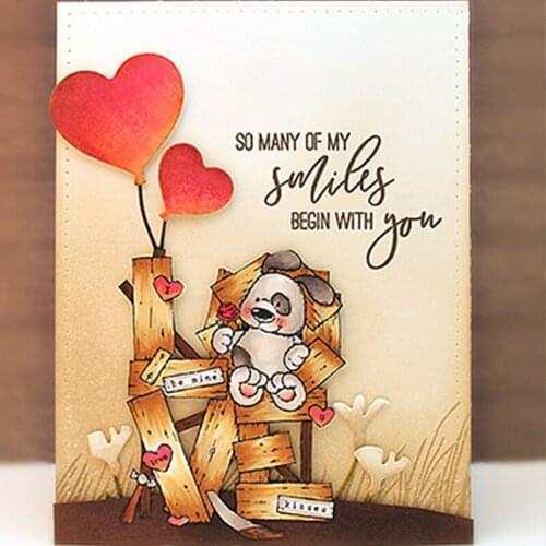 Friendly Dog DIY Clear Stamp Handicraft Paper Card Album Making Template Decoration Scrapbooking Stencil Embossing