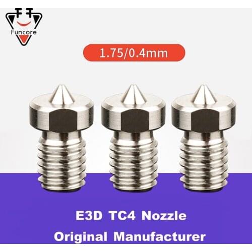 FUNCORE E3D V5 V6 Nozzle M6 Thread 0.4mm Titanium Alloy Nozzles 3D Printer Extruder Hotend Nozzle for 1.75mm Filament