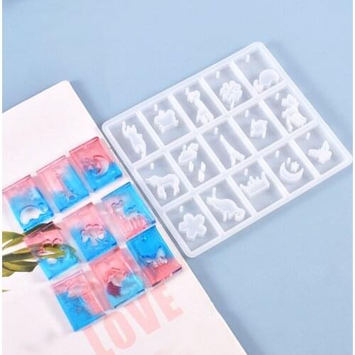 Hot Diy Crystal Epoxy Mold High Mirror Transparent Full-Page Hollow Pendant Jewelry Silicone Mold