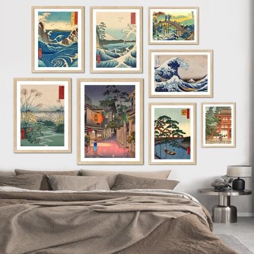 Kanagawa Ukiyoe Mount Fuji Waves Vintage Wall Art Canvas Painting Nordic Posters And Prints Wall Pictures For Living Room Decor