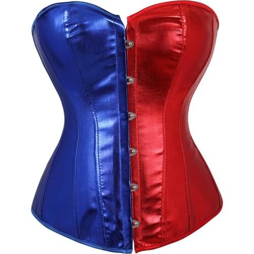 Corset BustierTop Blouse Sexy Gothic Corsets Lingerie Mujer Korsett for Women Costume Burlesque Red Blue Halloween Korset
