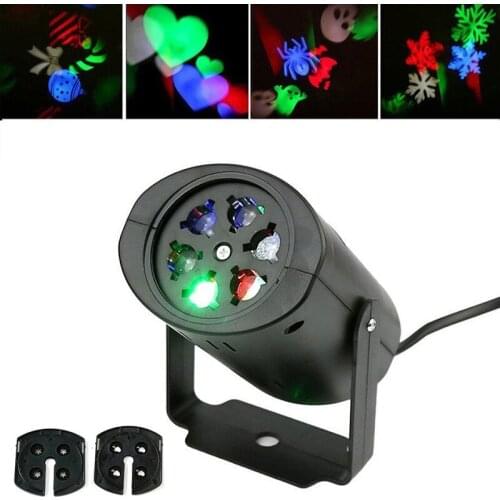 Laser Projector Activated Moving Dynamic Snowflake Heart Shape Stage Lighting effect Lamp Light Music Christmas KTV Party Lights