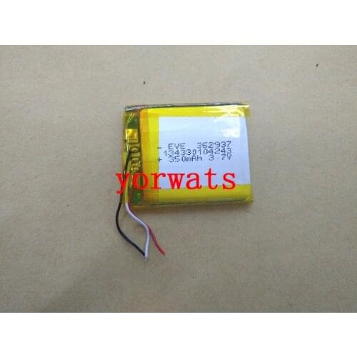 New Hot A Rechargeable Li-ion Cell 3.7V polymer lithium battery 362937 350mah 3 wire